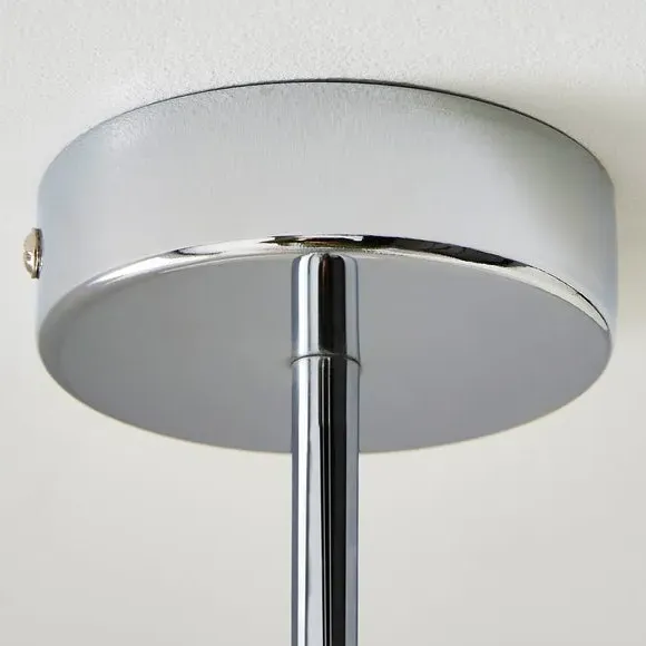 3-Light Semi Flush Ceiling Light - White, Metal
