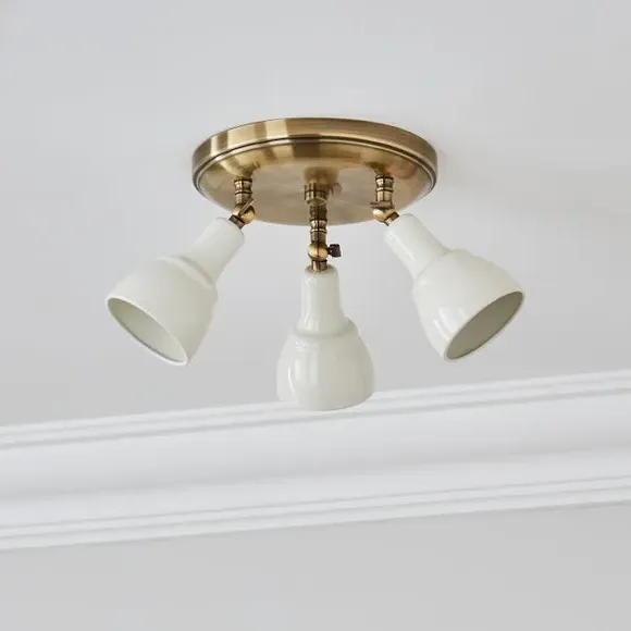 3 Light Semi Flush Spotlight - Brass, Metal image