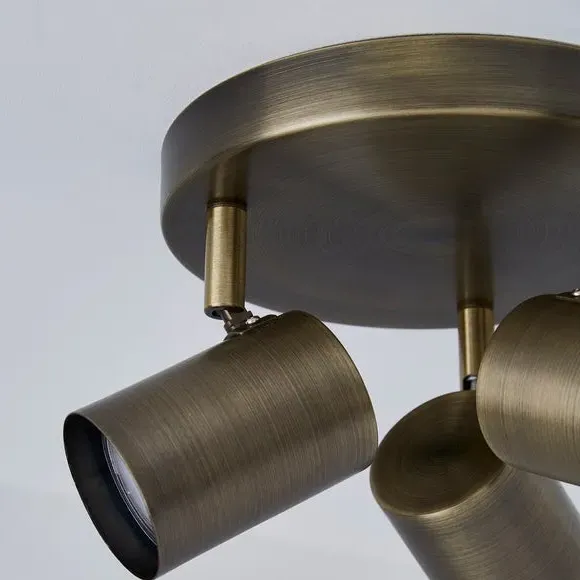 3-Light Semi Flush Spotlight - Bronze, Metal