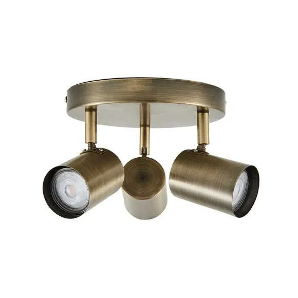 3-Light Semi Flush Spotlight - Bronze, Metal