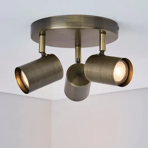 3-Light Semi Flush Spotlight - Bronze, Metal image