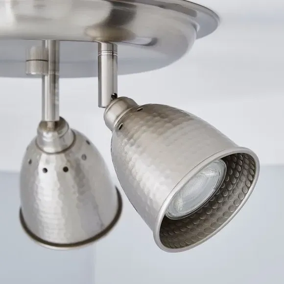 3-Light Semi Flush Spotlight - Chrome, Metal