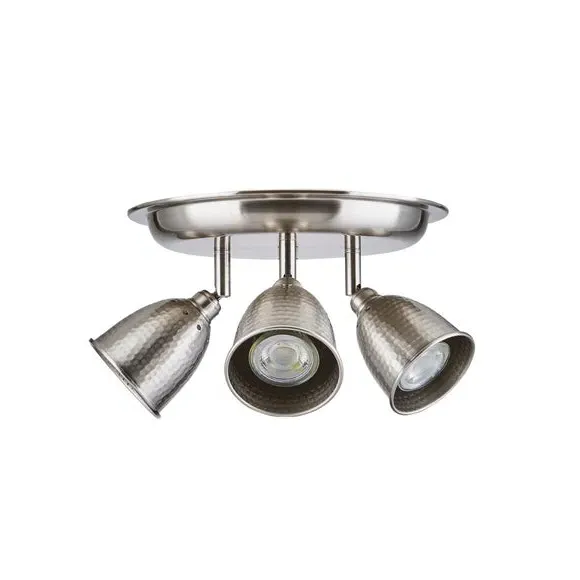 3-Light Semi Flush Spotlight - Chrome, Metal