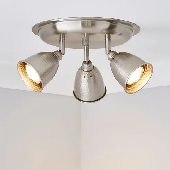 3-Light Semi Flush Spotlight - Chrome, Metal image