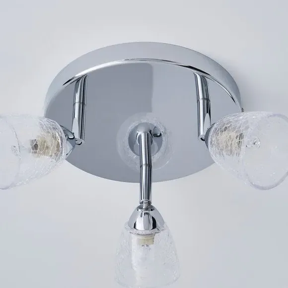3-Light Semi Flush Spotlight - Clear, Glass