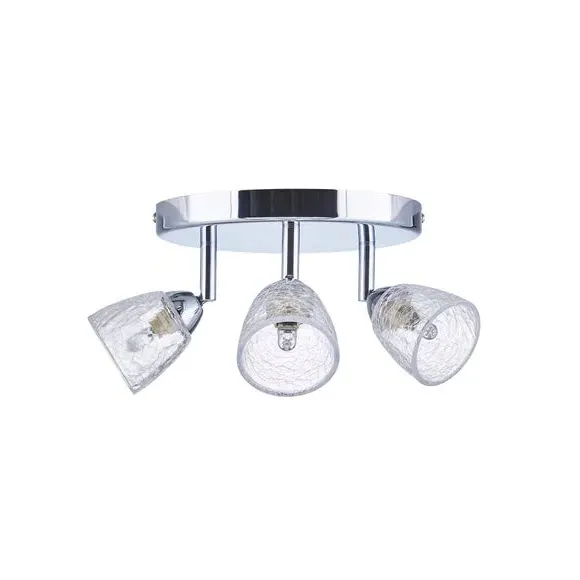 3-Light Semi Flush Spotlight - Clear, Glass