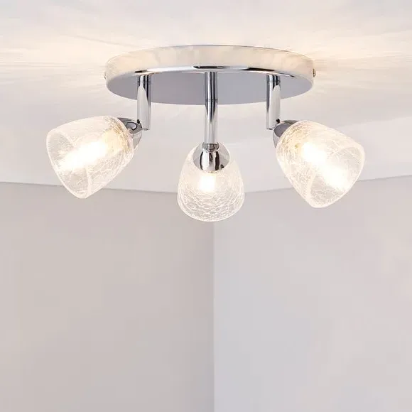 3-Light Semi Flush Spotlight - Clear, Glass image
