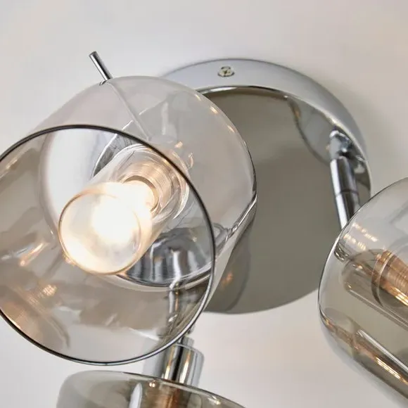 3-Light Semi Flush Spotlight - Silver, Chrome