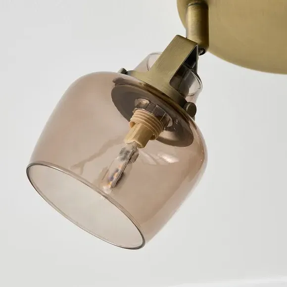 3-Light Spotlight Bar Adjustable - Brass, Metal