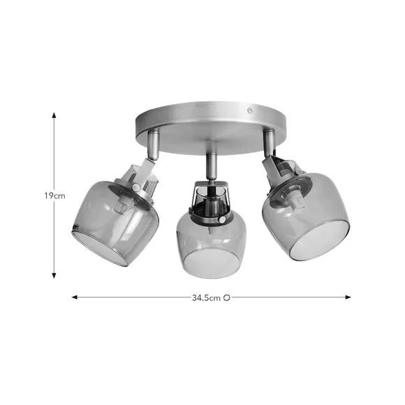 3-Light Spotlight Bar Adjustable - Brass, Metal