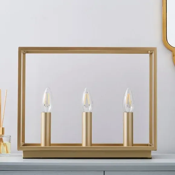 3-Light Table Lamp - Gold, Metal