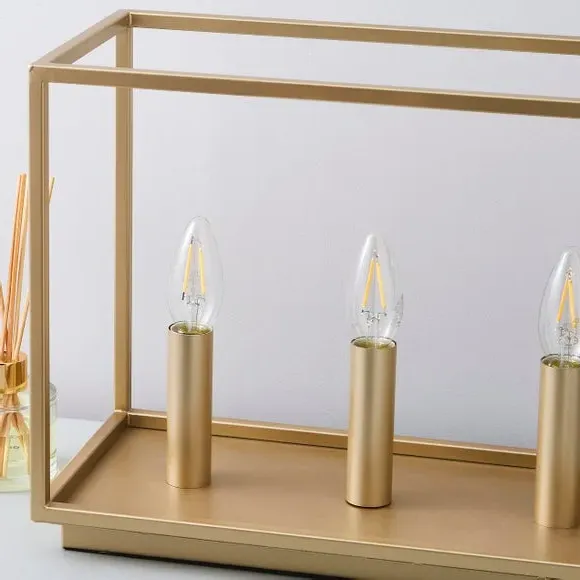 3-Light Table Lamp - Gold, Metal