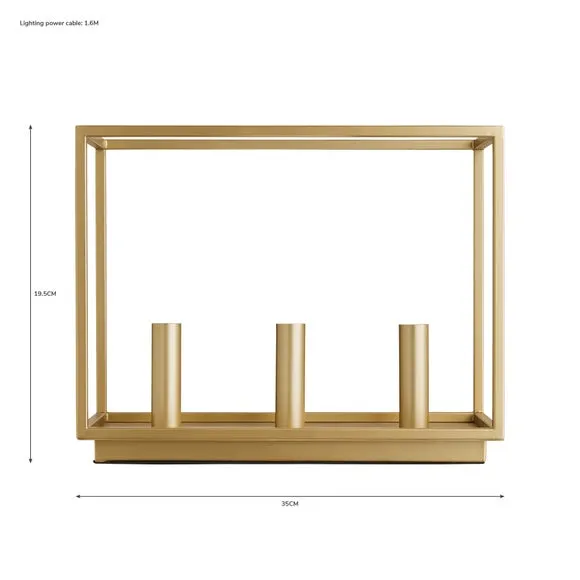 3-Light Table Lamp - Gold, Metal