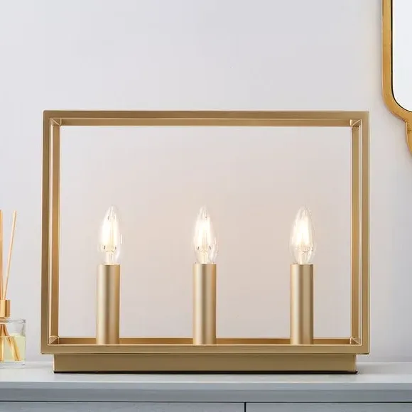 3-Light Table Lamp - Gold, Metal image