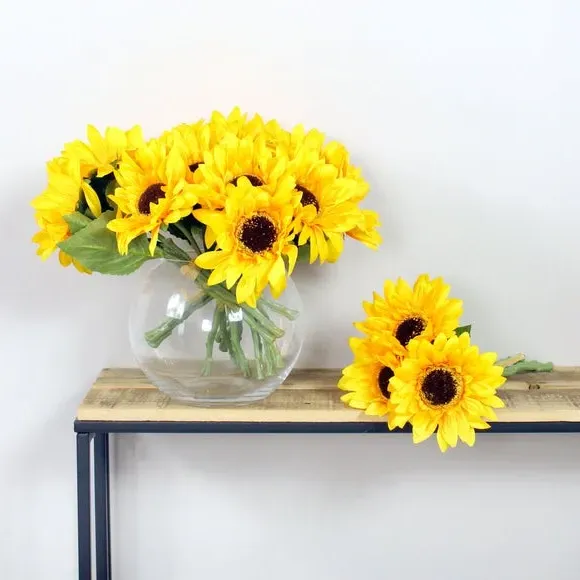3-Pack Artificial Sunflower Stems - Yellow
