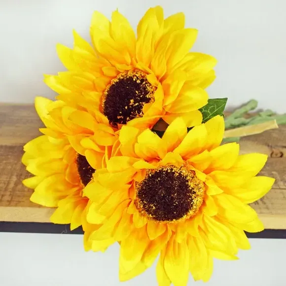3-Pack Artificial Sunflower Stems - Yellow