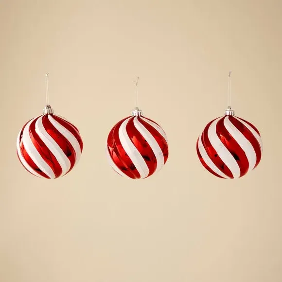 3-Pack Christmas Baubles Shatterproof - Red