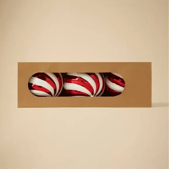3-Pack Christmas Baubles Shatterproof - Red