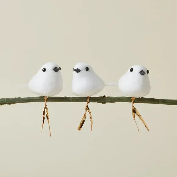 3-Pack DIY Snowbird Ornaments - White