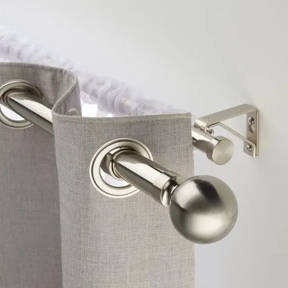 3-Pack Double Pole Brackets - Chrome, Metal