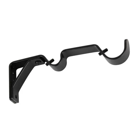3-Pack Double Pole Brackets - Matt Black, Metal