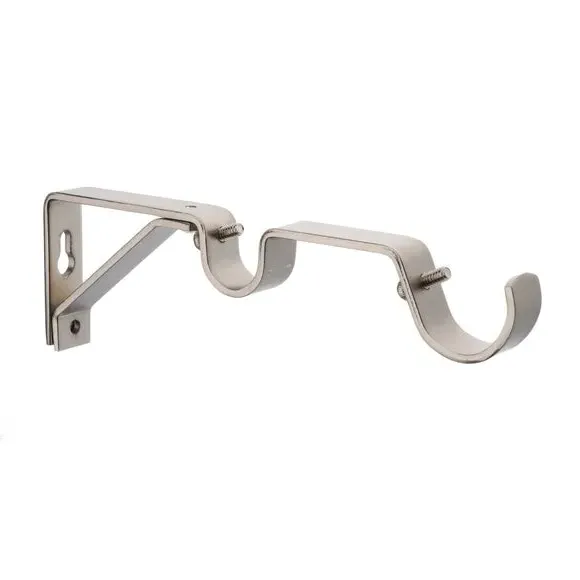 3-Pack Double Pole Brackets - Satin Steel, Metal