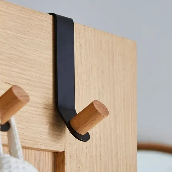 3-Pack Overdoor Hooks - Black, Metal