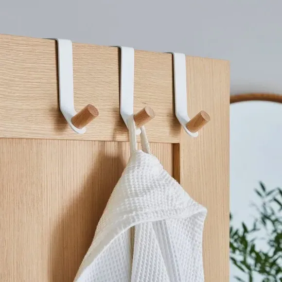 3-Pack Overdoor Hooks - White, Metal