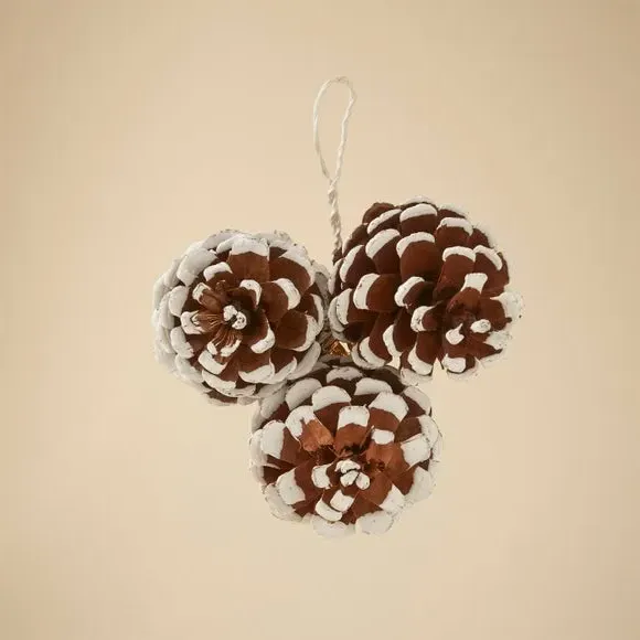 3-Pack Pinecones with Frosted Tips - Natural