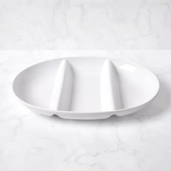 3-Part Serving Dish - White, Stoneware image
