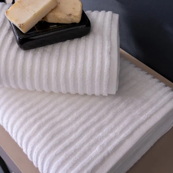 3-Piece Bathrobe & Towel Set - White, Cotton