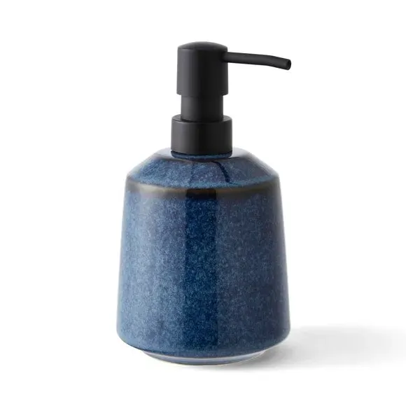 3-Piece Bathroom Accessories Set - Blue, Stoneware