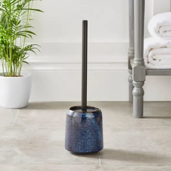 3-Piece Bathroom Accessories Set - Blue, Stoneware