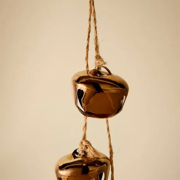 3-Piece Bell Hanging Decoration - Brown, Steel