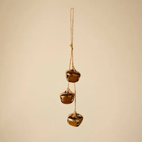 3-Piece Bell Hanging Decoration - Brown, Steel