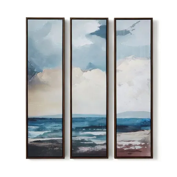 3-Piece Canvas Wall Art Set - Blue, Framed