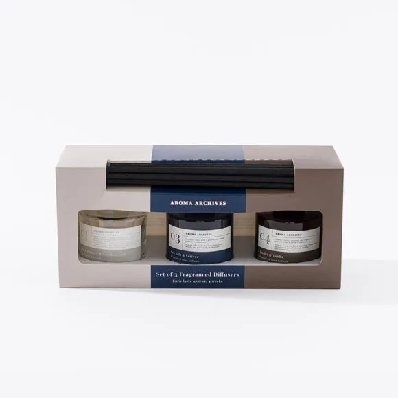3-Piece Diffuser Gift Set - Clear Glass