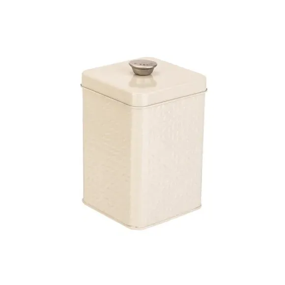 3-Piece Kitchen Canister Set Embossed - Cream