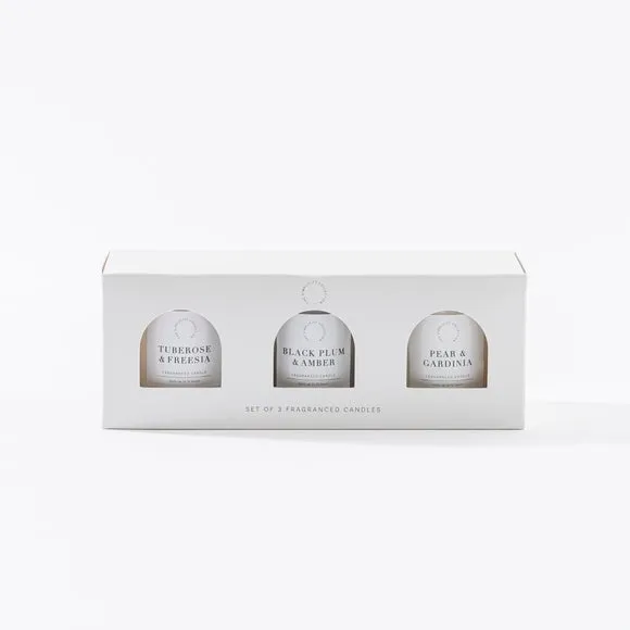 3-Piece Scented Candle Set - Clear, Wax