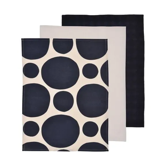 3-Piece Tea Towel Set - Navy, Polycotton image