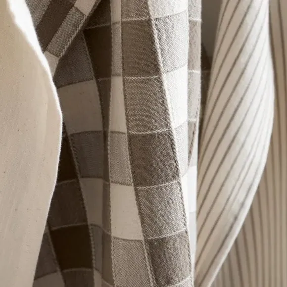 3-Piece Tea Towel Set Striped - Natural Cotton