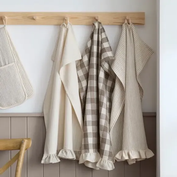 3-Piece Tea Towel Set Striped - Natural Cotton image