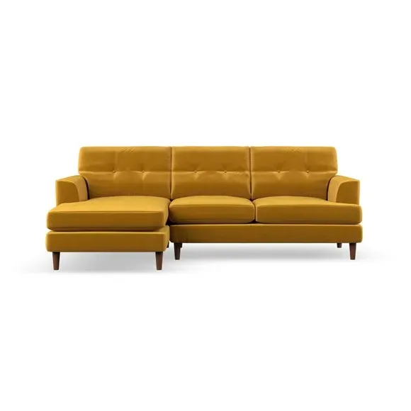 3-Seater Chaise Sofa with High Legs - Amber