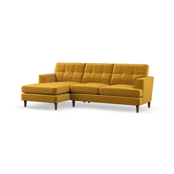 3-Seater Chaise Sofa with High Legs - Amber