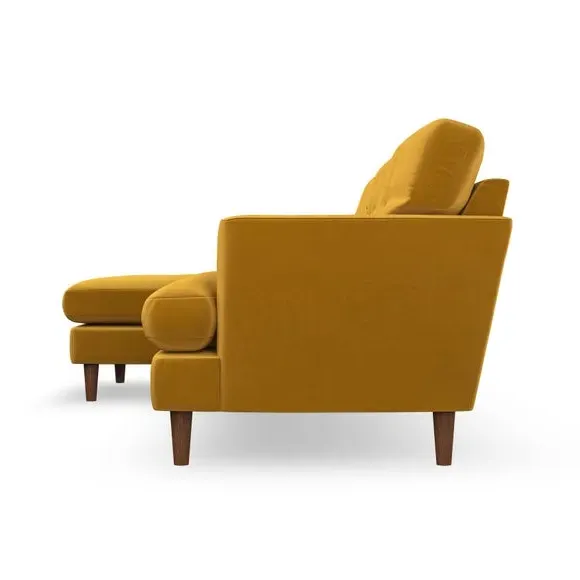 3-Seater Chaise Sofa with High Legs - Amber