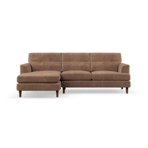 3-Seater Chaise Sofa with High Legs - Clay