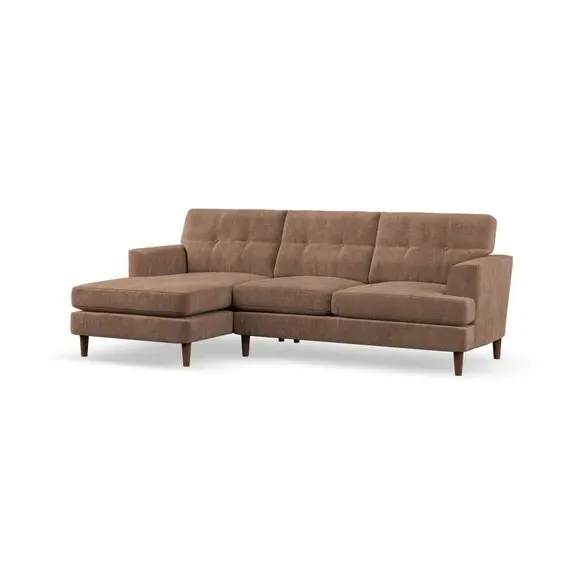 3-Seater Chaise Sofa with High Legs - Clay