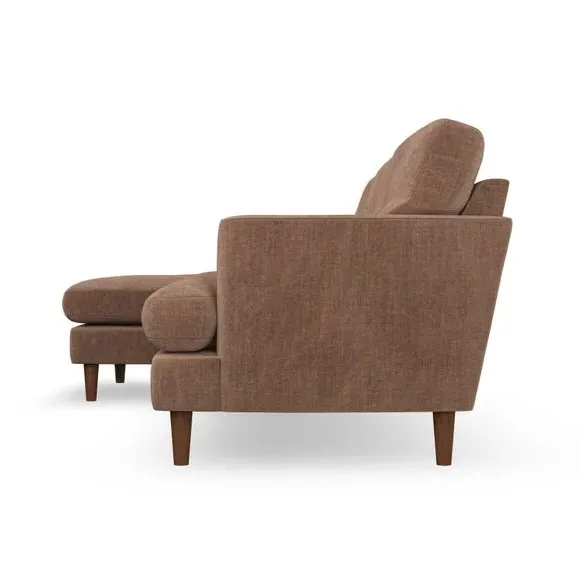 3-Seater Chaise Sofa with High Legs - Clay