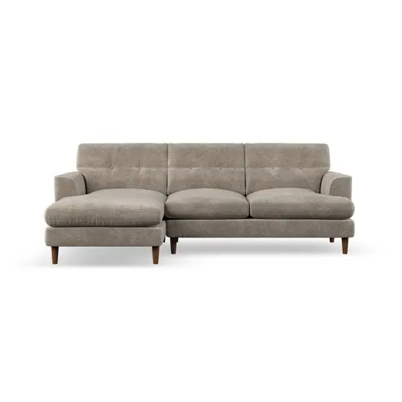 3-Seater Chaise Sofa with High Legs - Mushroom