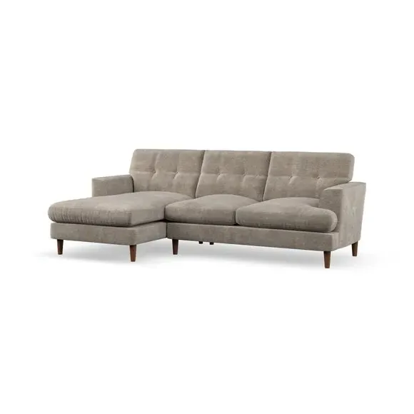 3-Seater Chaise Sofa with High Legs - Mushroom